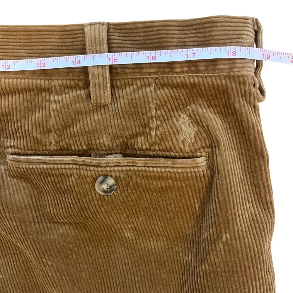 Polo Ralph Lauren Stretch Straight Fit Corduroy Pants Mens 36x30 Tan Brown
